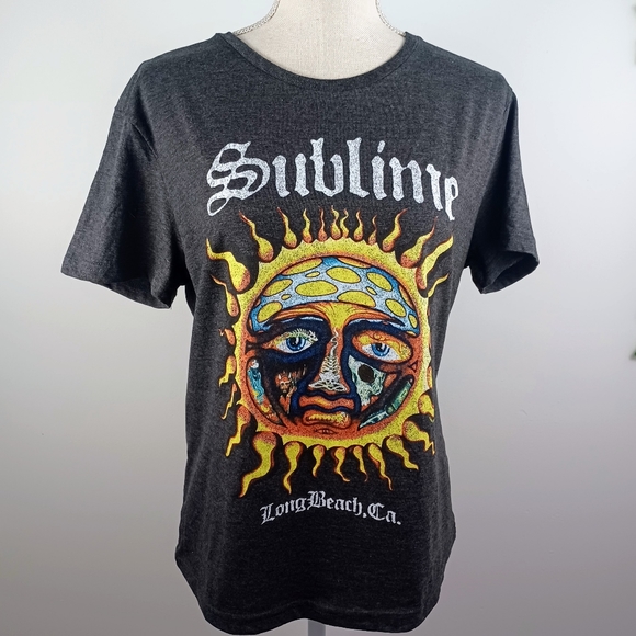 Sublime Graphic Print Tee Medium Gray -Short Sleeve -Long Beach -Rock - Picture 5 of 10